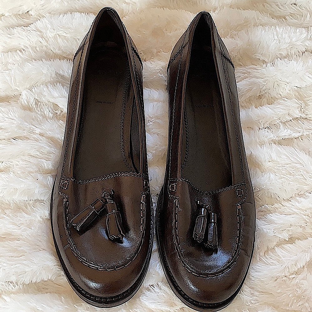 Authentic Moncler Brown Leather Tassel Loafers | Made in Italy | Women’s